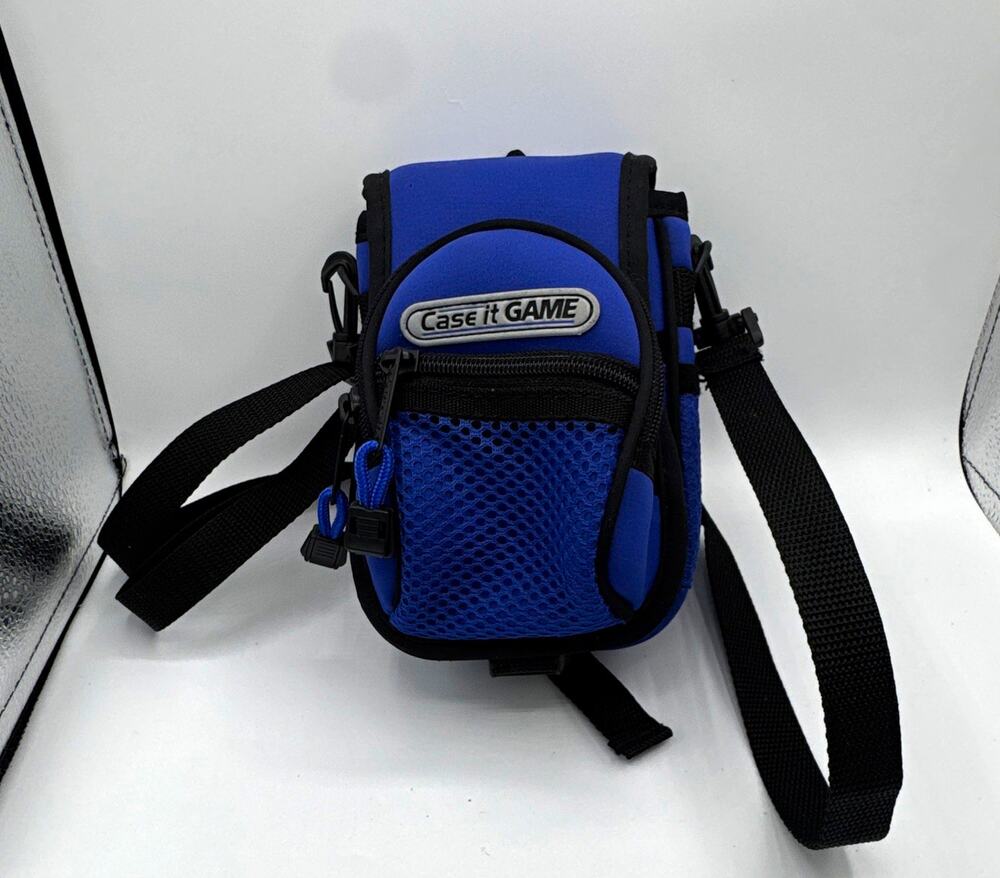 Case it Blue/Black Carrying Case w/ Strap & Zipper for Game Boy Advance